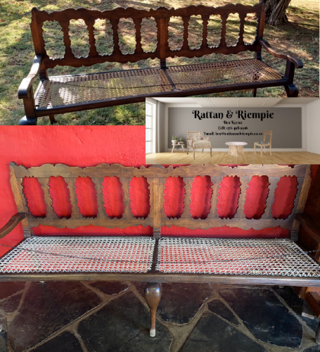 This bench belonged to Piet Retief, and is an excibition piece at the Voortrekker Monument. Rattan and Riempie restored the woven seats July 2024.